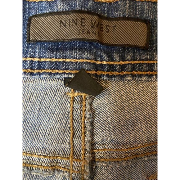 Nine West Jeans Womens 12 Blue Straight Leg Mid Rise Stretch Denim Classic Y2K - Picture 5 of 10